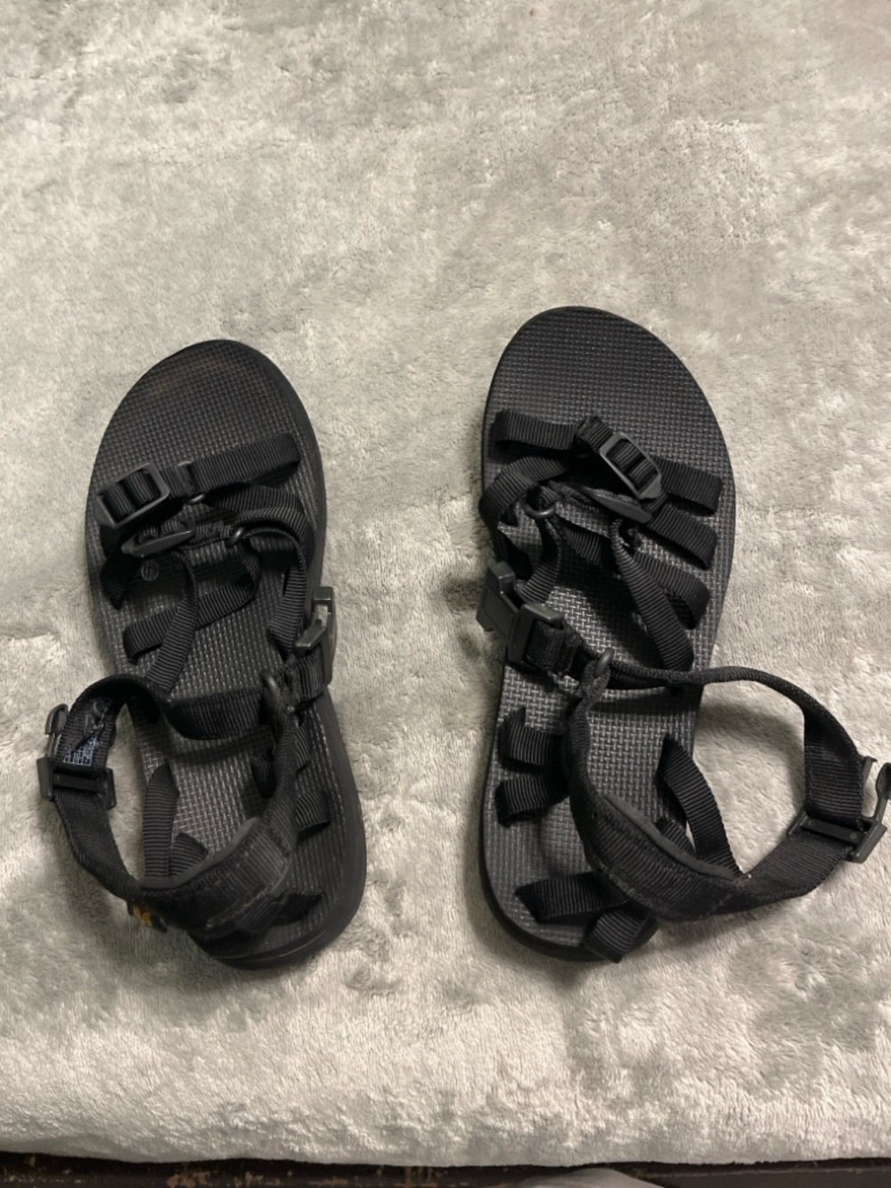 Teva Original Universal Black Sport Sandals Youth Size 6 Adjustable Straps